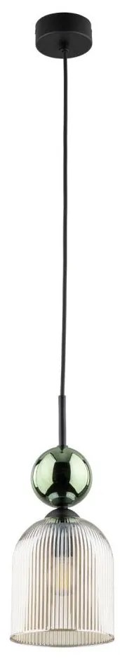 Lampa wisząca na przewodzie SOPHIA 1xE14/10W/230V czarny/zielony/dymny beż