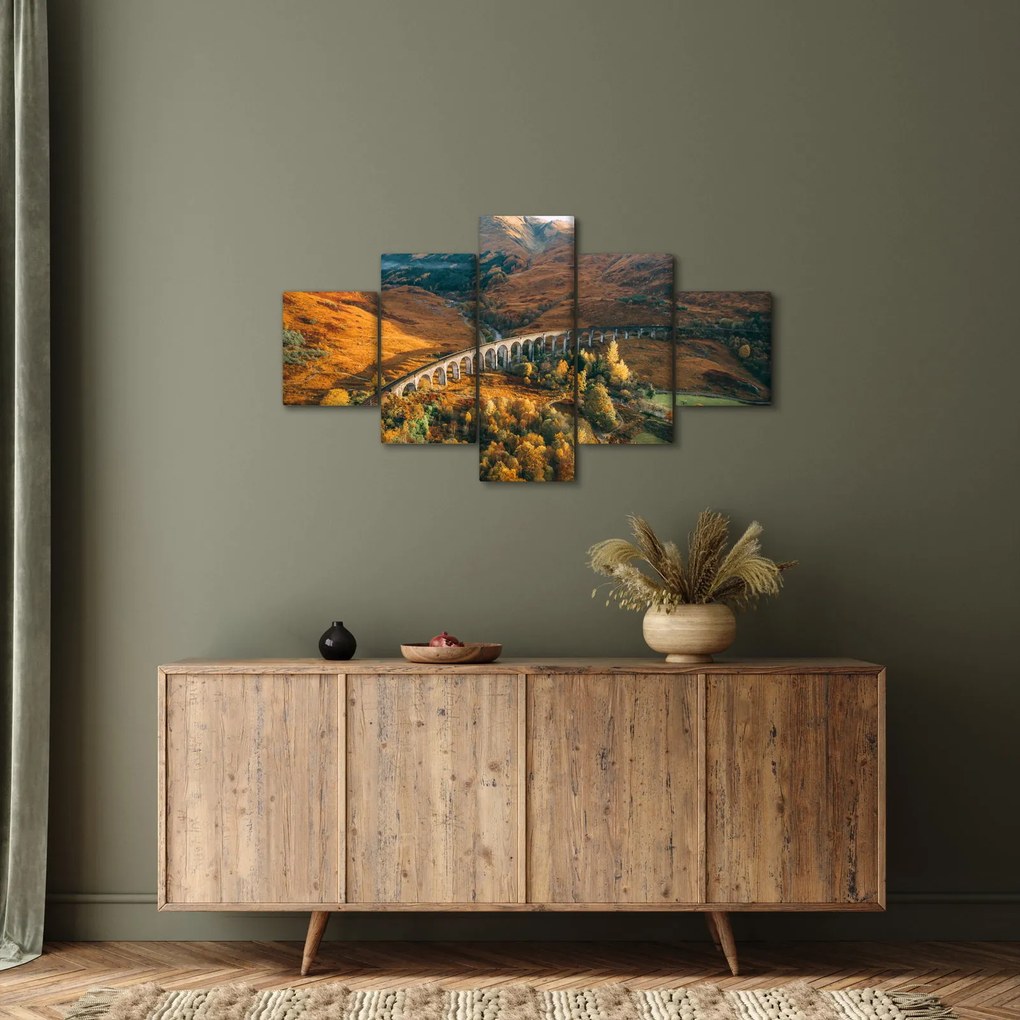 Obraz mostu w szkockiej dolinie (125x70 cm)