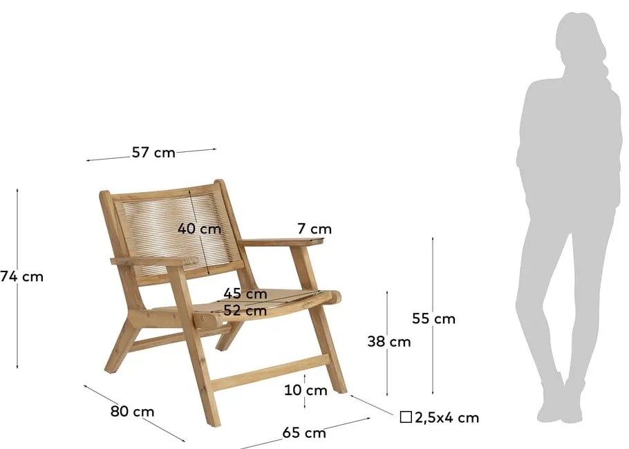 Ogrodowy fotel z drewna akacji Kave Home Geralda