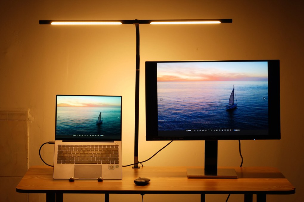 Lampa LED na biurko NOX, zacisk, pilot zdalnego sterowania