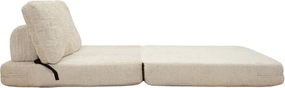 Biała rozkładana sofa z materiału bouclé 150 cm Faster – Mauro Ferretti
