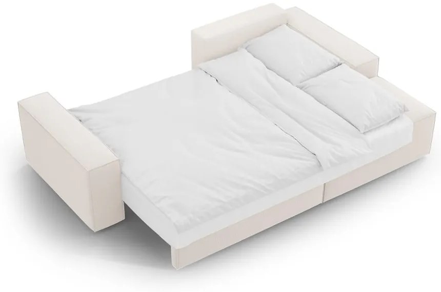 Beżowy rozkładany narożnik (prawostronny) Jodie – Micadoni Home