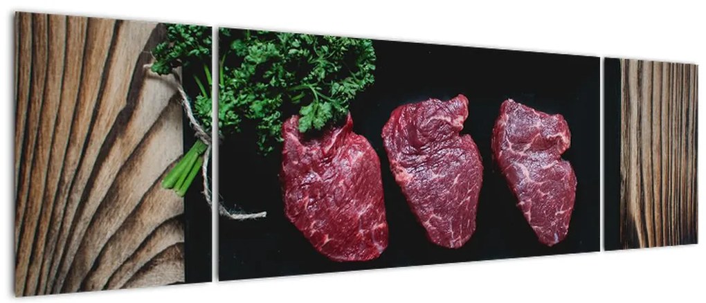 Obraz mięsa na talerzu (170x50 cm)