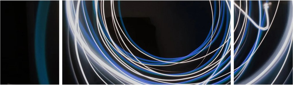 Obraz niebieskich linii (170x50 cm)