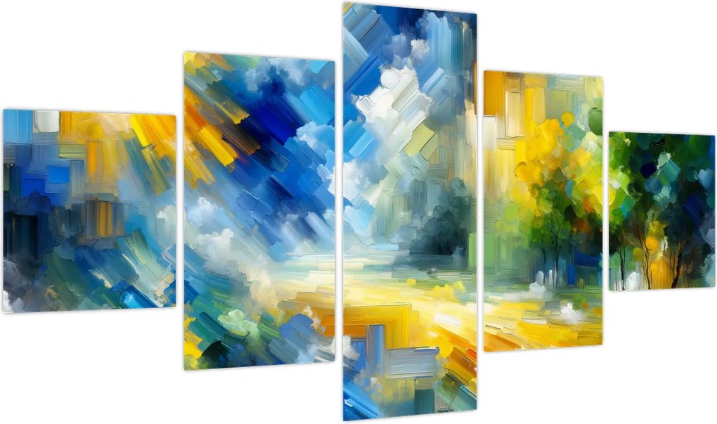 Obraz - Abstrakcyjny słoneczny dzień (125x70 cm)