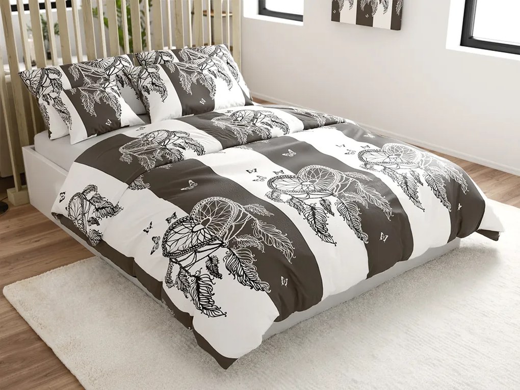 PrzytulneMieszkanie.pl PrzytulneMieszkanie.pl Pościel z mikropluszu TIRSO szaro-biała Rozmiar pościeli: 2 szt 70 x 90 cm | 200 x 220 cm