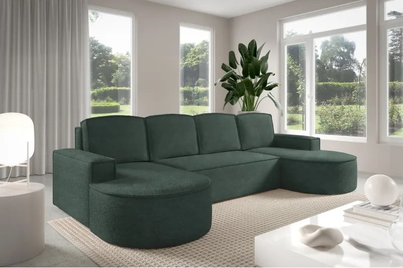 Narożnik MOLLY XL wolnostojący układ U z funkcją spania w tkaninie Abriamo 09 DomoHome