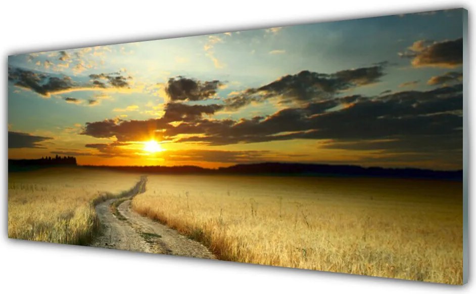 Panel Szklany do Kuchni Droga Przez Złote Pola