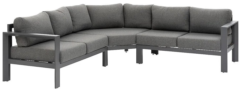 Narożny zestaw aluminiowy VANCOUVER dla 5 osób (antracyt)