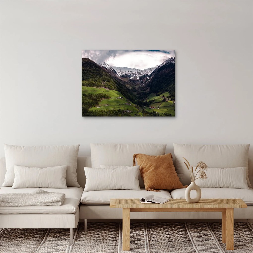 Obraz - Dolina pod górami (70x50 cm)