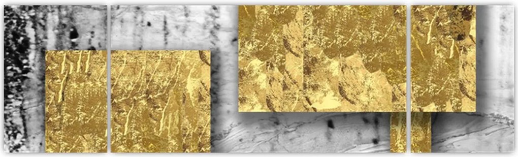 Obraz - Złote kwadraty N⁰3 (170x50 cm)