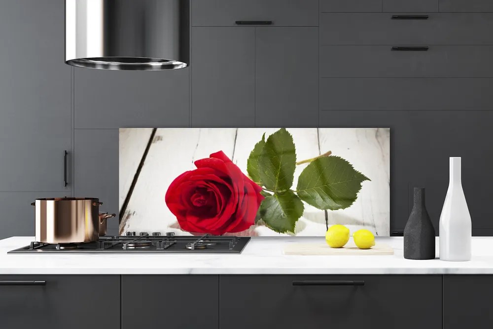 Panel Szklany Klasyczna Czerwona Róża