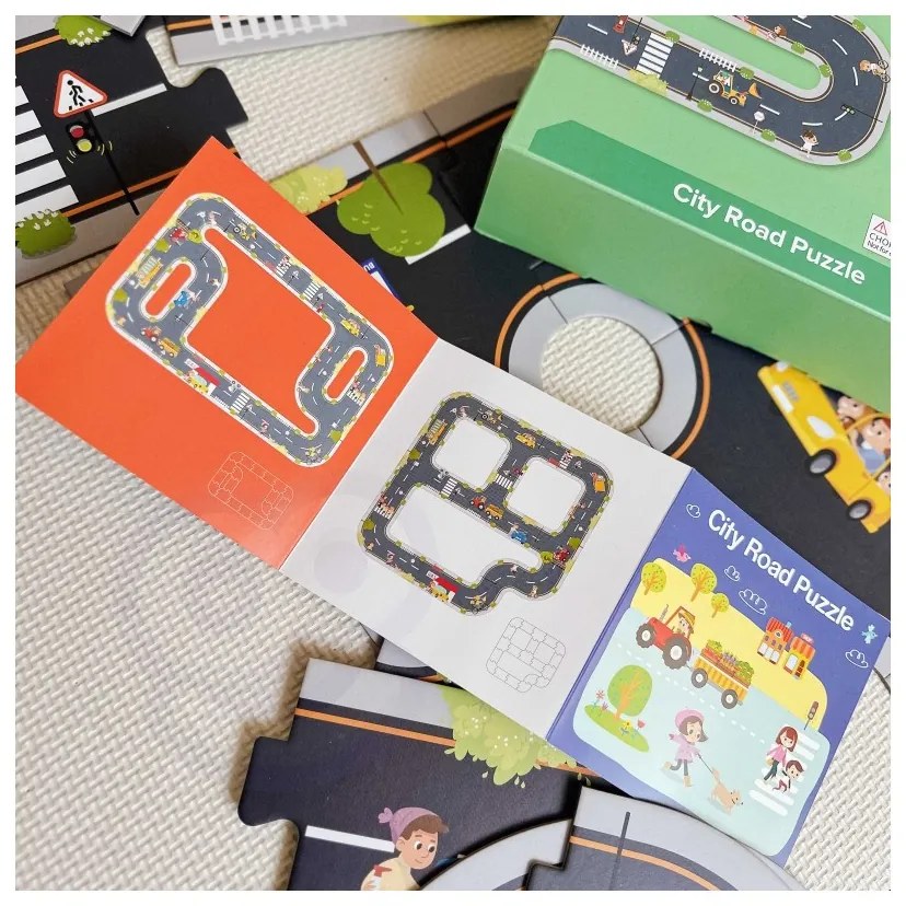 Tooky toy droga puzzle dla dzieci autostrada makieta 21 el. certyfikat fsc