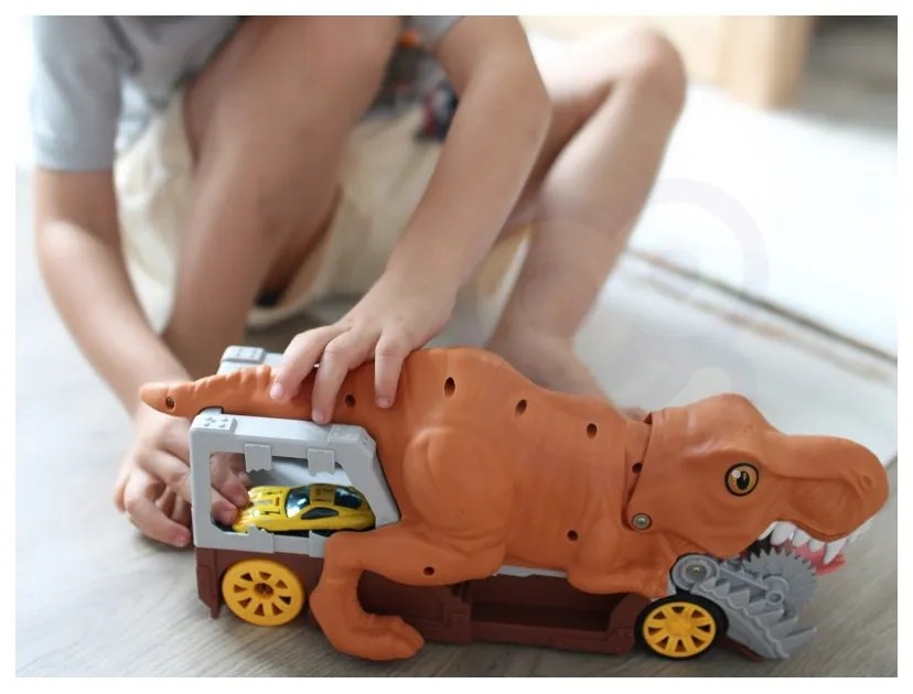 Woopie dinozaur wyrzutnia samochodów + auto 1szt.