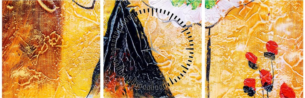 Obraz - Tańczące baletnice, obraz olejny (z zegarem) (90x30 cm)