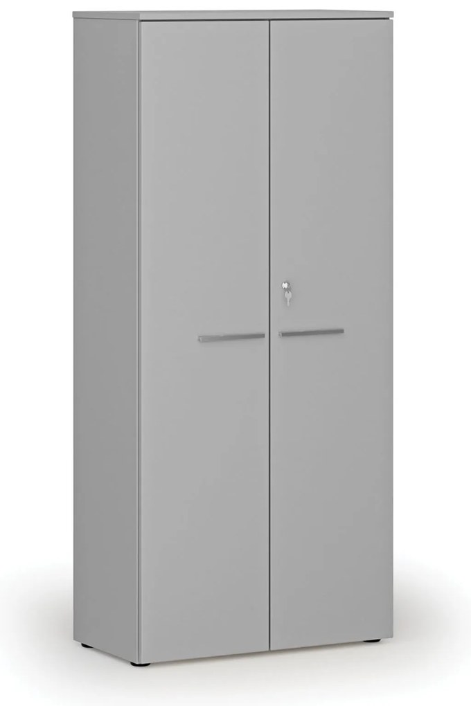 Szafa biurowa z drzwiami PRIMO GRAY, 800 x 420 x 1781 mm, szary