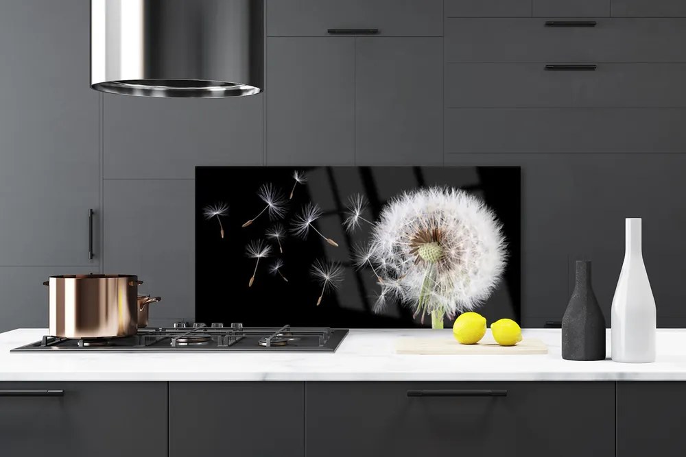 Szkło do Kuchni na Ścianę Puszysty Mniszek Lekarski