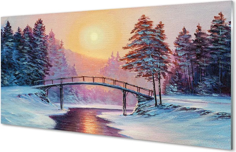 Panel nad Blat Kuchenny Zimowy Las o Poranku