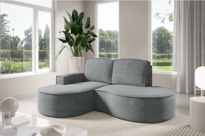 Narożnik MOLLY Lewostronny bez funkcji spania, wolnostojący tkanina CURIO 97 Szary