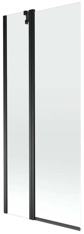 Mexen Flip parawan nawannowy 2-skrzydłowy 80 x 150 cm, transparent, czarny - 894-080-101-70-00
