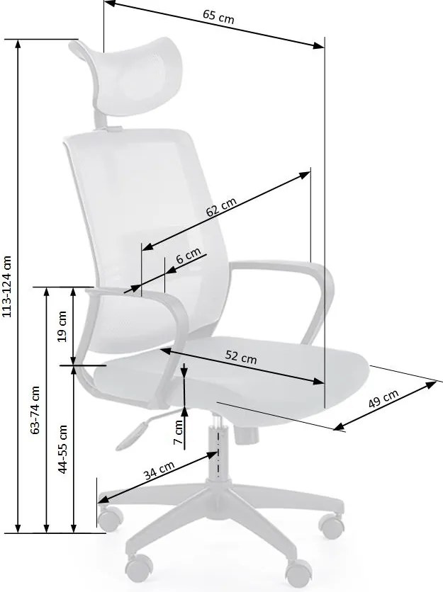 Krzesło gabinetowe z regulacją podparcia lędźwiowego Arsen Halmar