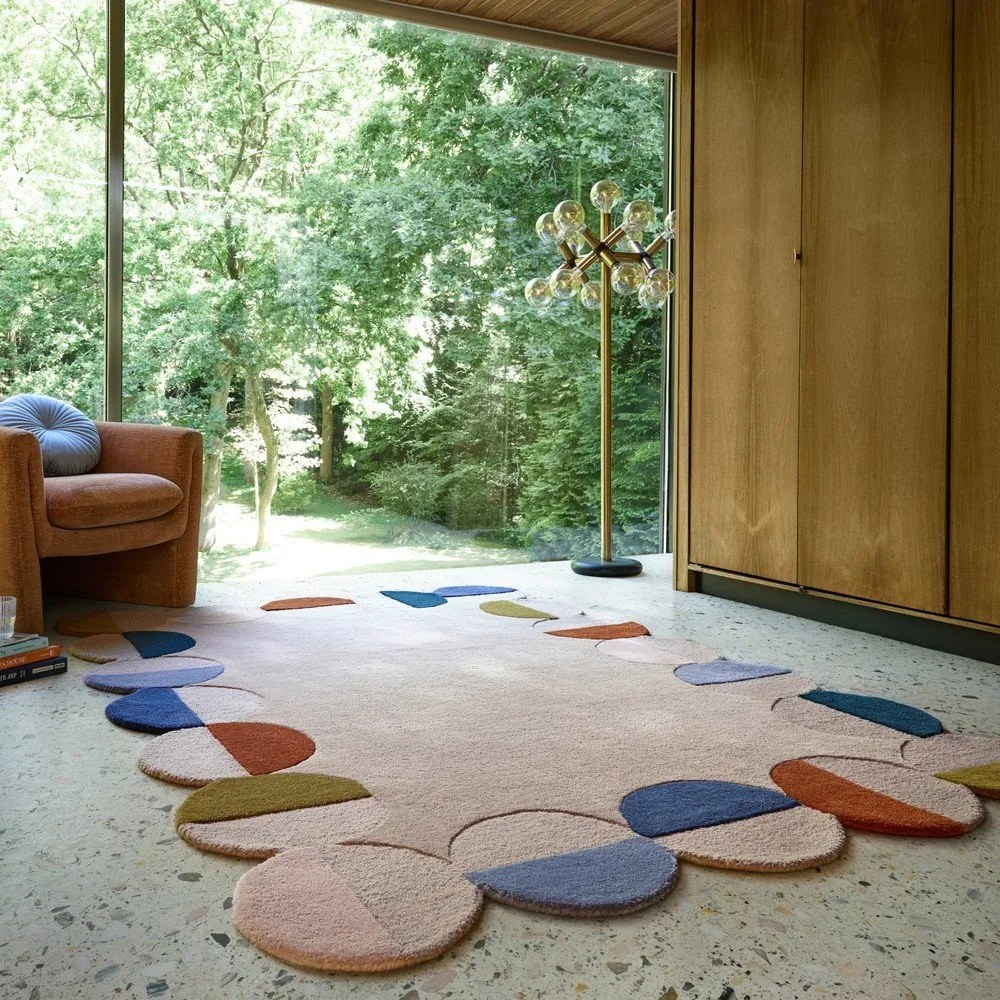 Beżowy wełniany dywan tkany ręcznie 160x230 cm Mia Scallop Frame – Flair Rugs