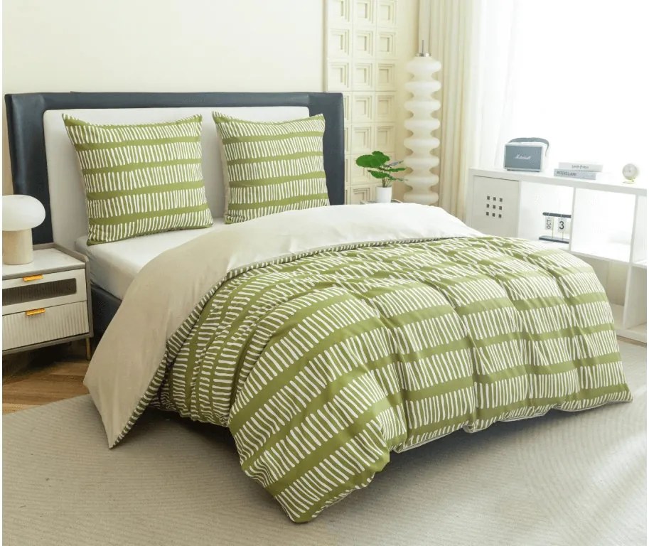 PrzytulneMieszkanie.pl PrzytulneMieszkanie.pl Pościel z mikroflanelu GREENSORY zielona Rozmiar pościeli: 70 x 90 cm | 140 x 220 cm