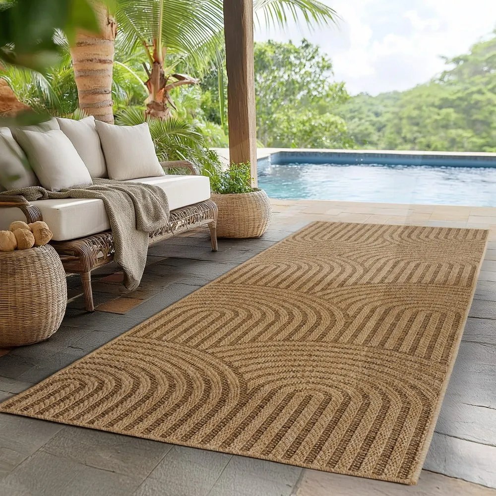 Brązowy chodnik odpowiedni na zewnątrz 80x250 cm Timber 1401 – Ayyildiz Carpets