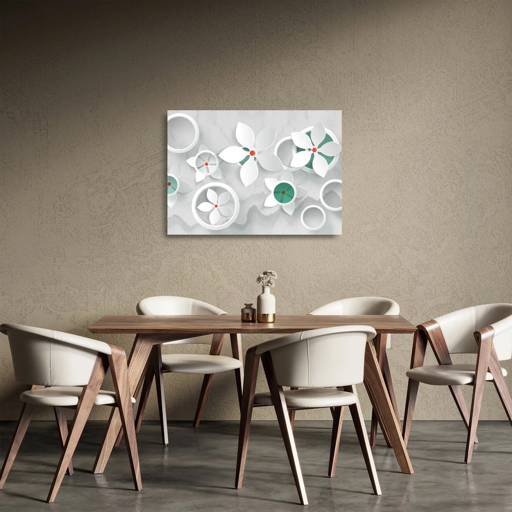 Obraz na szkle kwiatowej abstrakcji (70x50 cm)