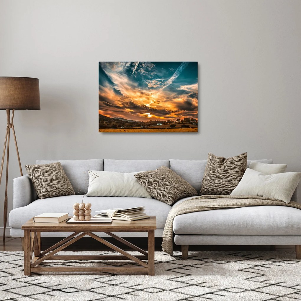 Obraz na szkle - chmury (70x50 cm)