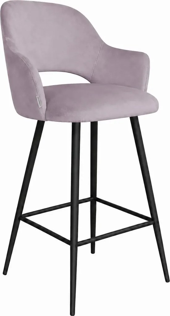 Hoker Milano krzesło barowe tkanina Welur podstawa metalowa : Kolor nogi - Czarna stożek, Kolor tkaniny - VELVET - MG55, Typ siedziska - Siedzisko obrotowe 360°