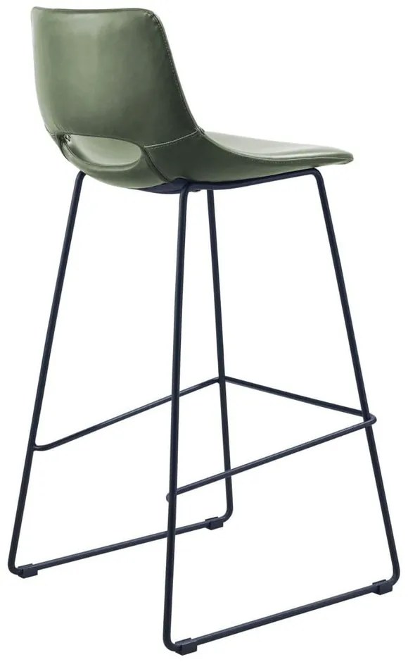 Hoker z imitacji skóry w kolorze khaki (wysokość siedziska 76 cm) Zahara – Kave Home