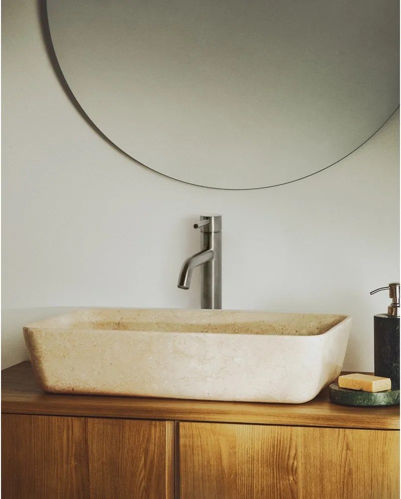 Beżowa kamienna umywalka 55x35 cm Darnen – Kave Home