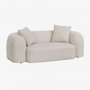 Sofa Coco 2-osobowa Z Tkaniny Szenilowej Gruba Tkanina Szenilowa Biała - Sklum