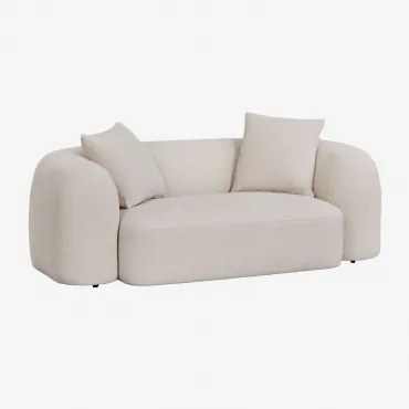 Sofa Dwuosobowa Z Tkaniny Chenilla Coco Szenila Gruba Biała - Sklum