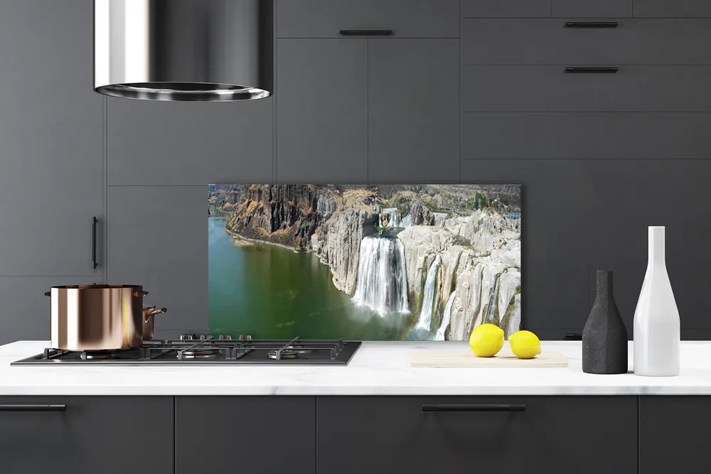 Panel Kuchenny Wodospad Wpadający Do Jeziora