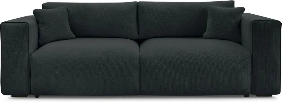 Czarna rozkładana sofa ze schowkiem 265 cm Ezechiel – Bobochic Paris
