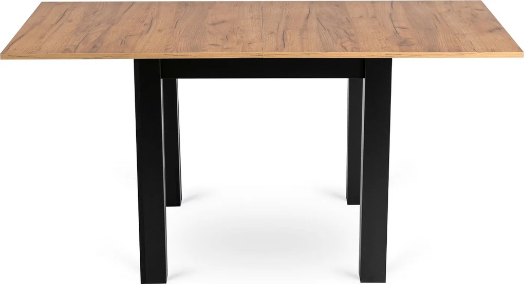 Zestaw Stół Kwadratowy Rozkładany MAX 80-160 cm Dąb Craft/Czarny i 6 Krzeseł PERU Czarnych Welurowych