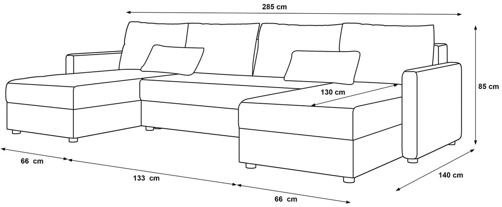 Zielony rozkładany narożnik w kształcie U L0-L57