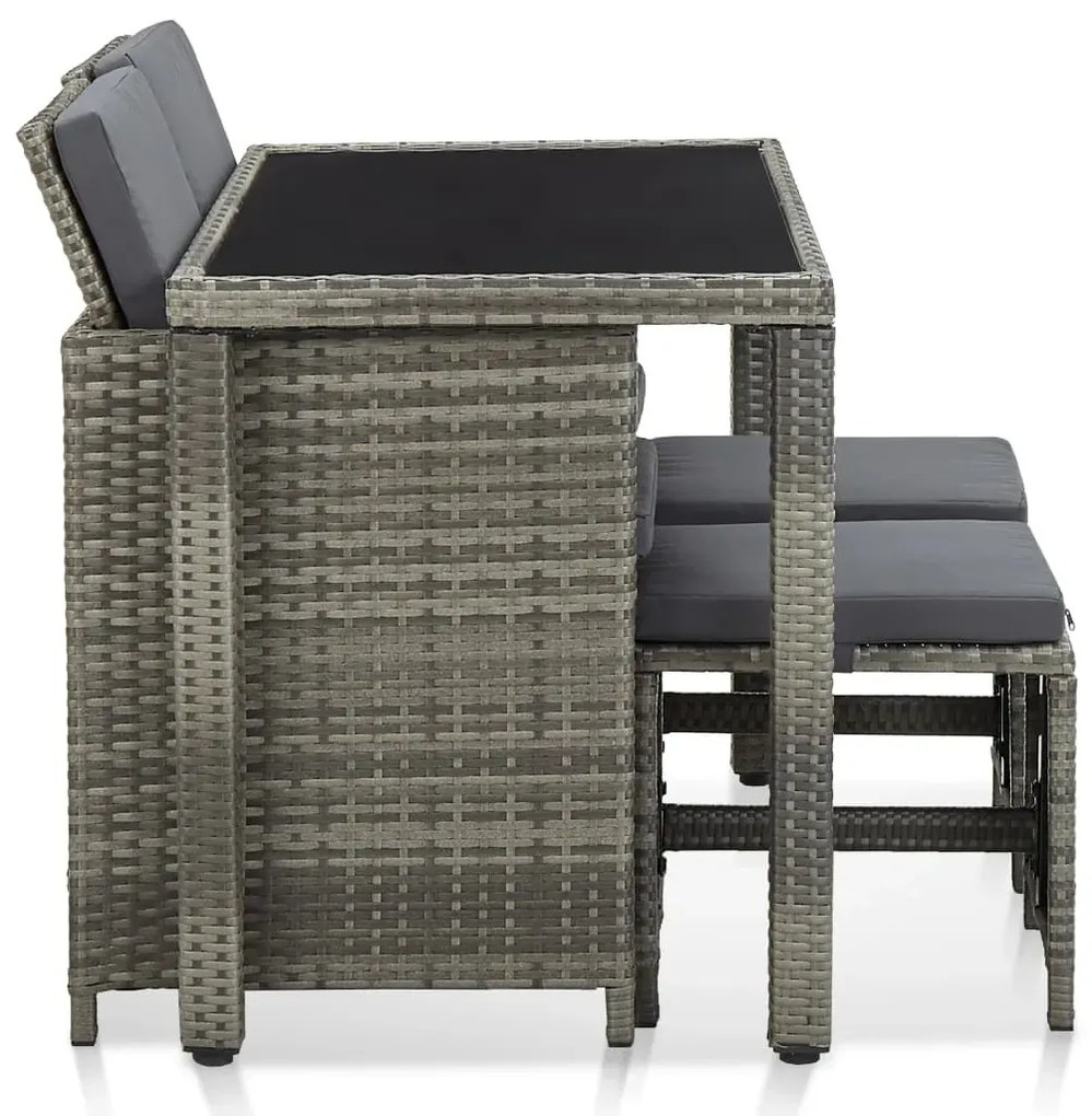 5-cz. szary zestaw rattanowy do ogrodu R5-B79