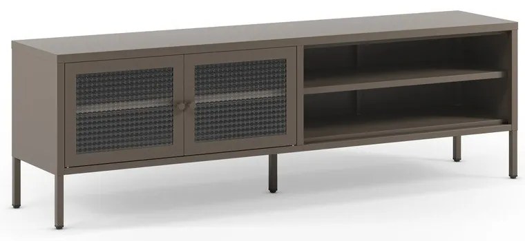 Szara metalowa szafka pod TV 160x50x35 cm Layna – Marckeric