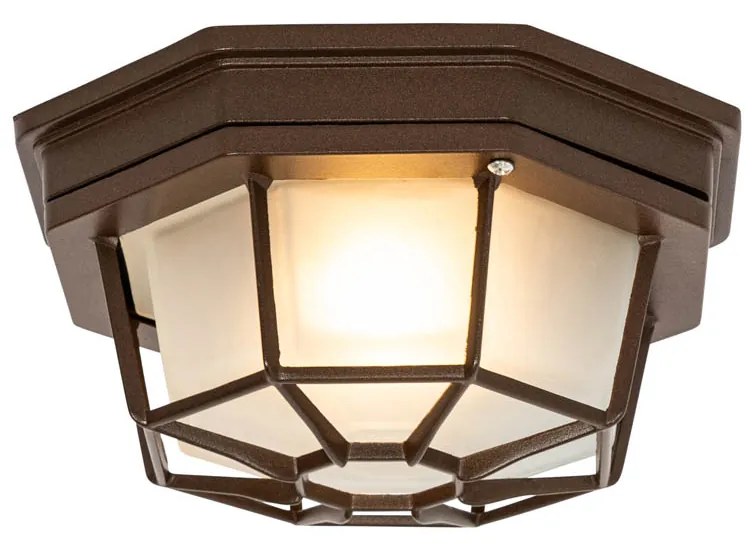Rustykalna lampa sufitowa rdzawo brązowa 21,3 cm IP44 - Bri