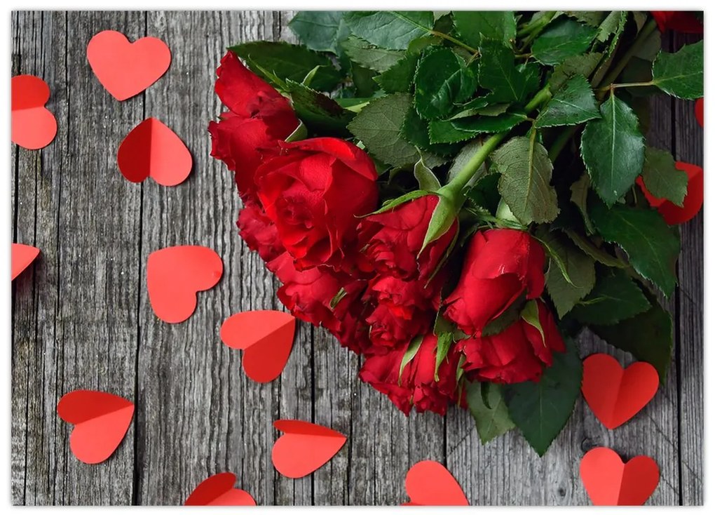 Obraz na szkle - róże (70x50 cm)