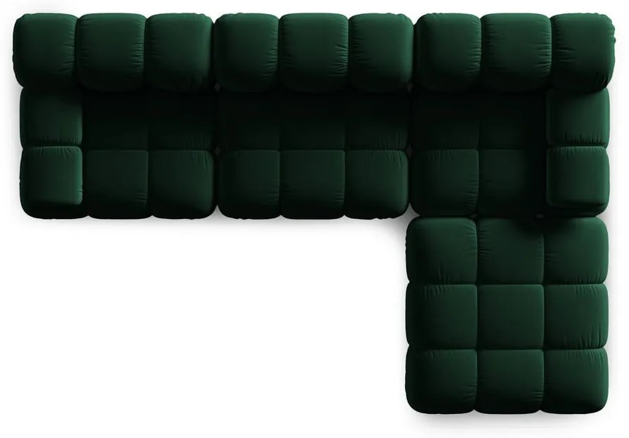 Zielony aksamitny narożnik Bellis – Micadoni Home