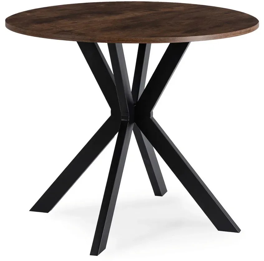 Okrągły stolik nowoczesny dąb rustykalny + czarny P0-G95