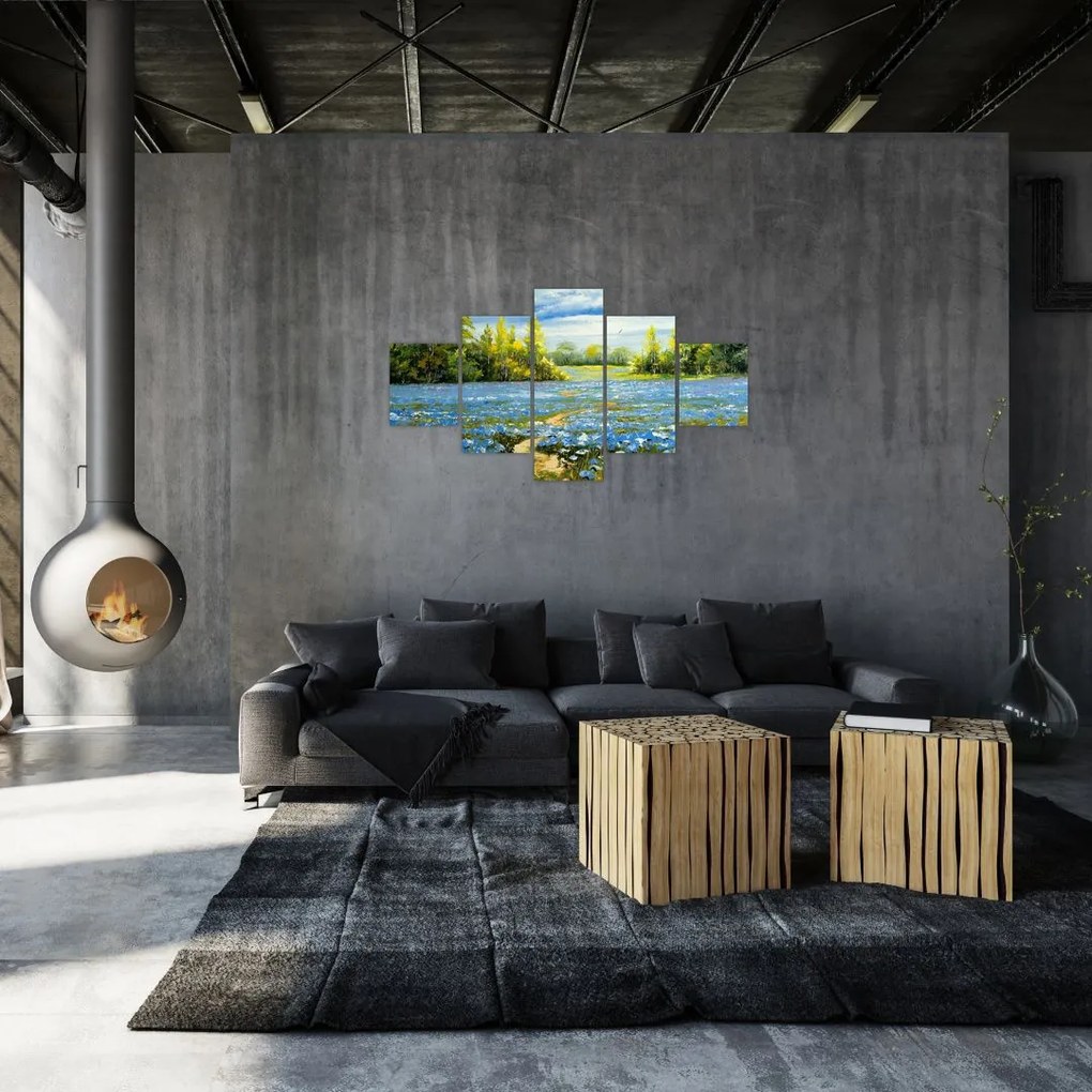 Obraz - Ścieżka w polu, obraz olejny (125x70 cm)