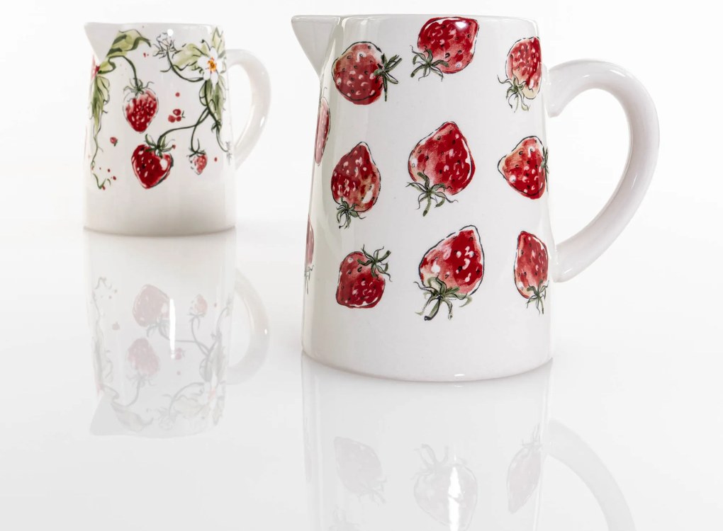Dzbanek ceramiczny STRAWBERRY, w truskawki,600 ml