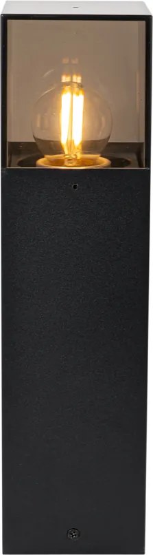 Stojąca lampa zewnętrzna czarna z kloszem w kolorze dymionym 30 cm - Denmark