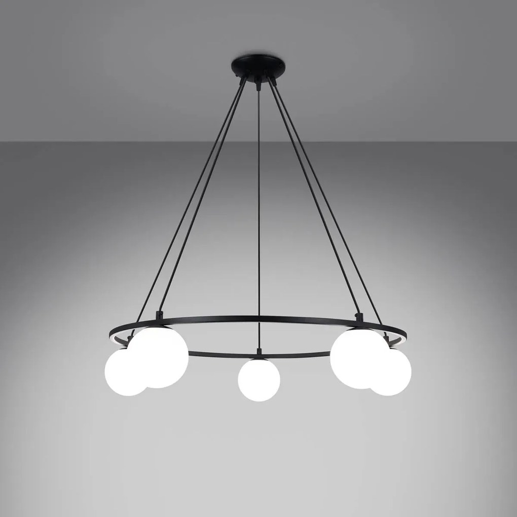 Żyrandol YOLI 5 czarny SOLLUX  LIGHTING