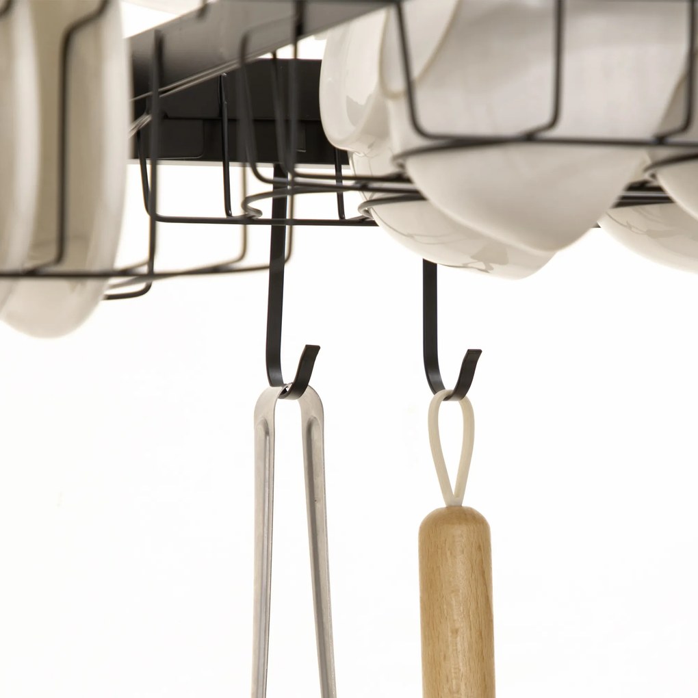 HOMCOM Suszarka do Naczyń, Modułowy Uchwyt na Naczynia z Metalu, Obciążenie do 26 kg, Czarny